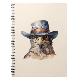 Funny Taube mit Cowboy-Hut, Aquarell Notizblock