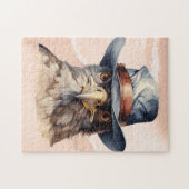 Funny Taube mit Cowboy-Hut, Aquarell Puzzle (Horizontal)