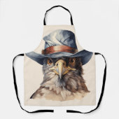Funny Taube mit Cowboy-Hut, Aquarell Schürze (Vorderseite)