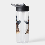 Funny Taube mit Cowboy-Hut, Aquarell Trinkflasche (Rechts)