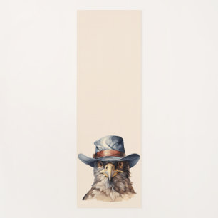 Funny Taube mit Cowboy-Hut, Aquarell Yogamatte