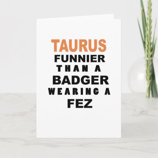 Funny Taurus Birthday Card Karte (Vorderseite)