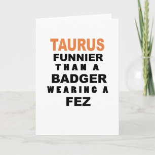 Funny Taurus Birthday Card Karte