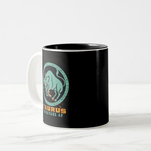 Funny Taurus Zodiac Star Sign Astrologie Geburtsta Zweifarbige Tasse (Vorderseite Links)