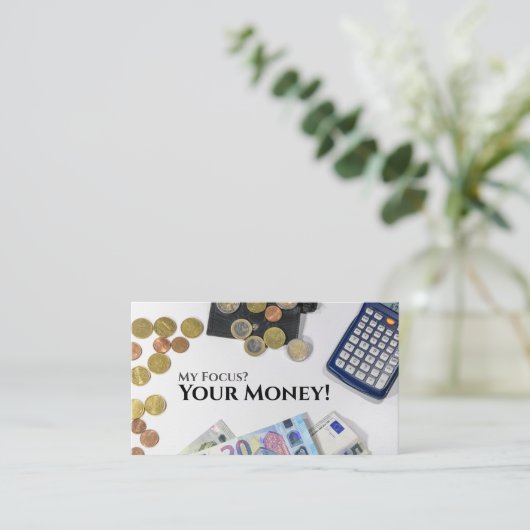 Funny Tax Accounting Finanzexperten Geld Visitenkarte (Stehend Vorderseite)