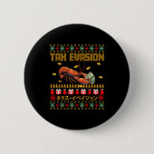 Funny Tax Evasion Lobster Money Ugly Christmas Swe Button (Vorderseite)