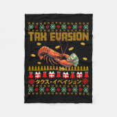 Funny Tax Evasion Lobster Money Ugly Christmas Swe Fleecedecke (Vorderseite)