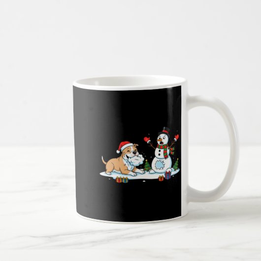 Funny Tbull Snowman Christmas Tree Xmas Womens Men Kaffeetasse (Rechts)