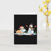 Funny Tbull Snowman Christmas Tree Xmas Womens Men Karte (Gelbe Blume)