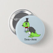 Funny 'Tea rex' Dinosaurier Button (Vorne & Hinten)