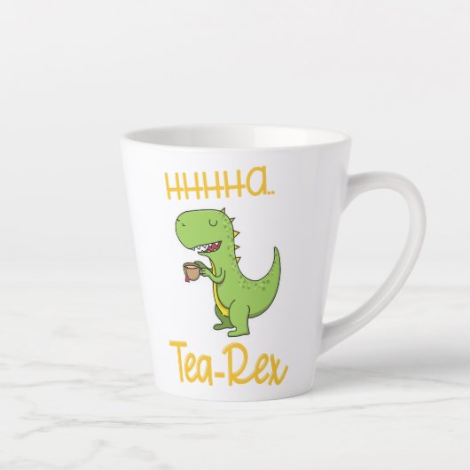 Funny Tea Rex Tyrannosaurus Dinosaur Sipping Milchtasse (Rechts)