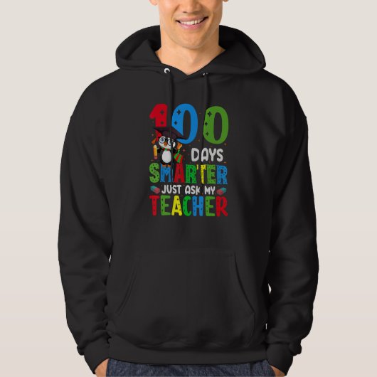 Funny Teacher 100 Days Of School Hoodie (Vorderseite)