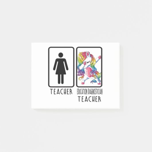 Funny Teacher 1 Education Diagnostician Teacher Post-it Klebezettel (Vorderseite)