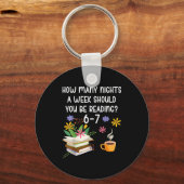 Funny Teacher 67 Six Seven Meme Reading 6-7 Book L Schlüsselanhänger (Vorderseite)