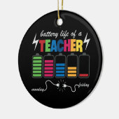 Funny Teacher Akkulaufzeit verleiht Stimmung Keramik Ornament (Links)