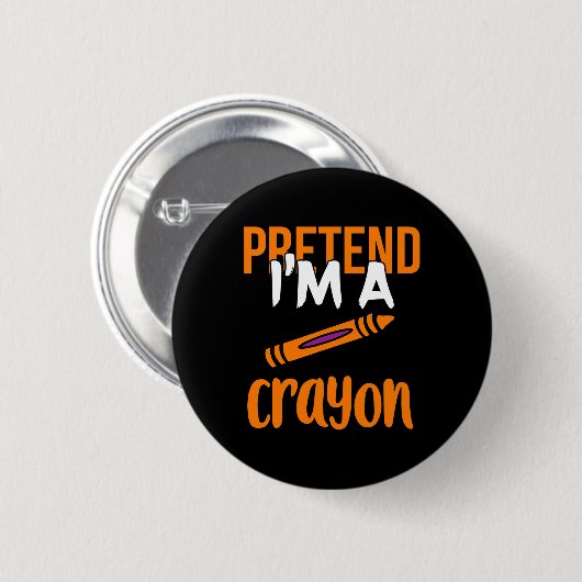 Funny Teacher, als wäre ich ein Crayon Halloween-G Button (Vorne & Hinten)