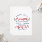 Funny Teacher Appreciation Principal Karte (Vorderseite/Rückseite Beispiel)