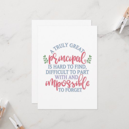 Funny Teacher Appreciation Principal Karte (Vorderseite/Rückseite Beispiel)