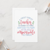 Funny Teacher Appreciation Principal Karte (Vorderseite/Rückseite Beispiel)