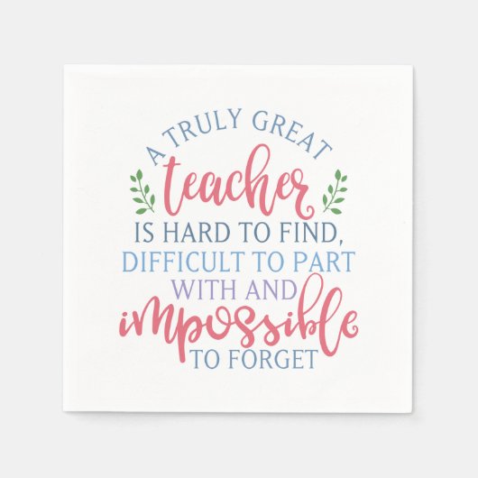 Funny Teacher Appreciation Principal Serviette (Vorderseite)