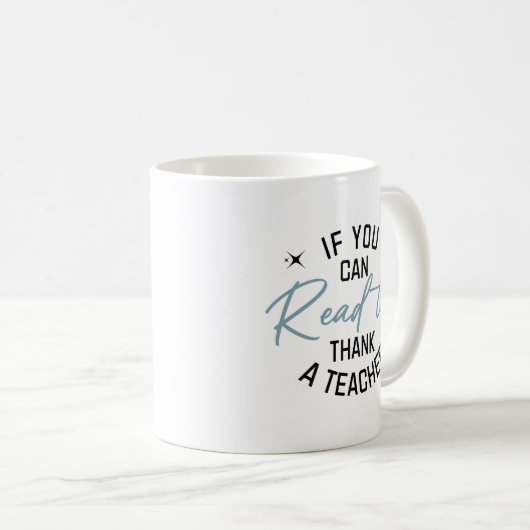 Funny Teacher Apprecive Reading Back to School Kaffeetasse (VorderseiteRechts)