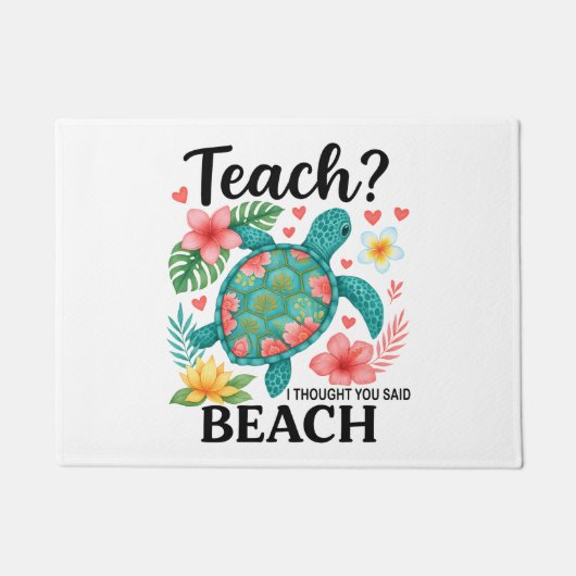 Funny Teacher Beach Summer Turtle Fußmatte (Vorderseite)