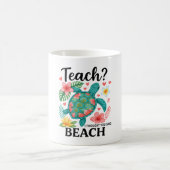 Funny Teacher Beach Summer Turtle Kaffeetasse (Mittel)