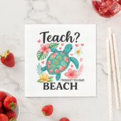 Funny Teacher Beach Summer Turtle Serviette (Beispiel)
