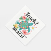 Funny Teacher Beach Summer Turtle Serviette (Ecke)