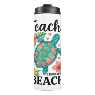 Funny Teacher Beach Summer Turtle Thermosbecher