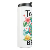 Funny Teacher Beach Summer Turtle Thermosbecher (Nach links gedreht)