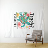 Funny Teacher Beach Summer Turtle Wandteppich (Beispiel (Horizontal))