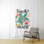 Funny Teacher Beach Summer Turtle Wandteppich (Beispiel)