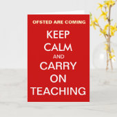 Funny Teacher Birthday Card Keep Calm Ofsted Joke Karte (Gelbe Blume)