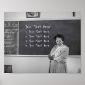 Funny Teacher Blackboard Dein Textposter Poster (Vorne)
