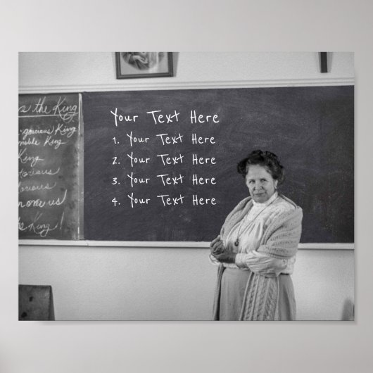 Funny Teacher Blackboard Dein Textposter Poster (Vorne)