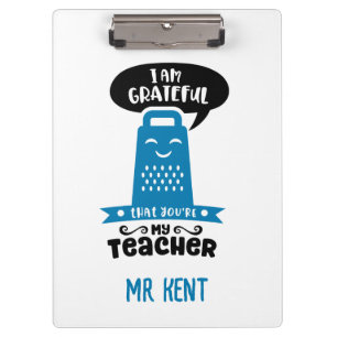 Funny Teacher Clipboards - Blue Grater Dankbarkeit Klemmbrett