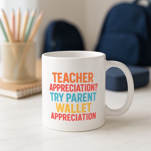 Funny Teacher Cup; Aufwertung der Brieftasche der Kaffeetasse