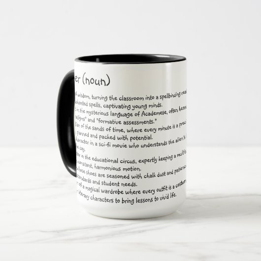 Funny Teacher Custom Tasse (Vorderseite Links)