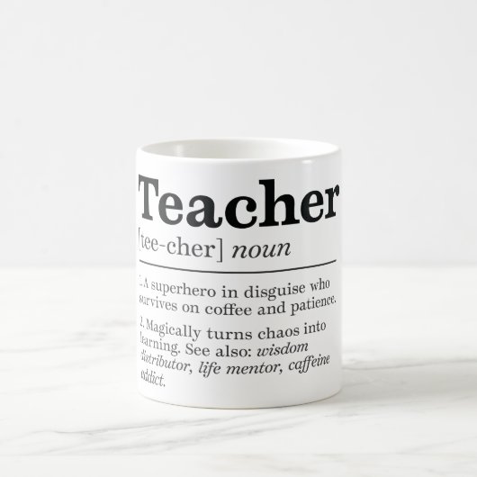 Funny Teacher Definition Kaffeetasse (Mittel)