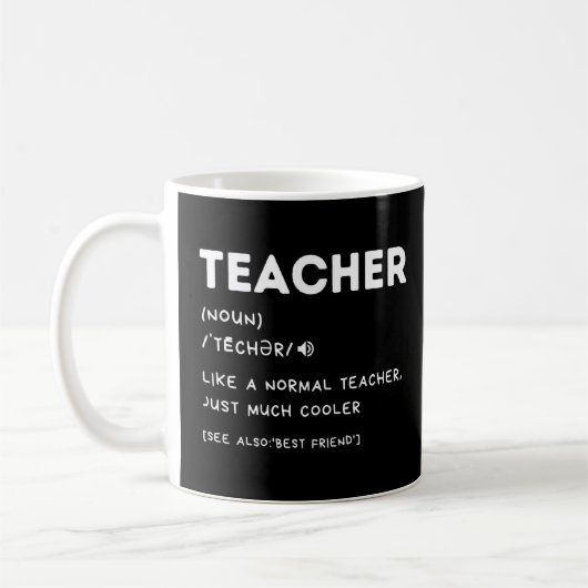 Funny Teacher Definition Lehrer Bewertung zurück Kaffeetasse (Links)