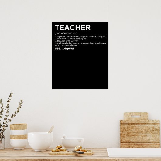 Funny Teacher Definition Poster (Küche)