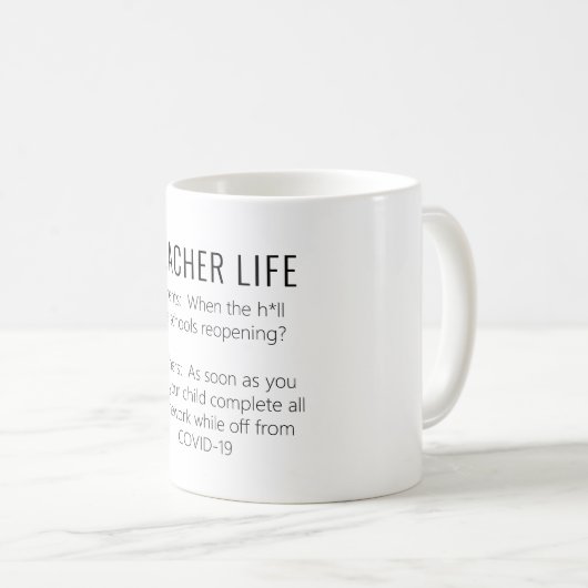 Funny Teacher Eltern Covid 19 Kaffeetasse (VorderseiteRechts)