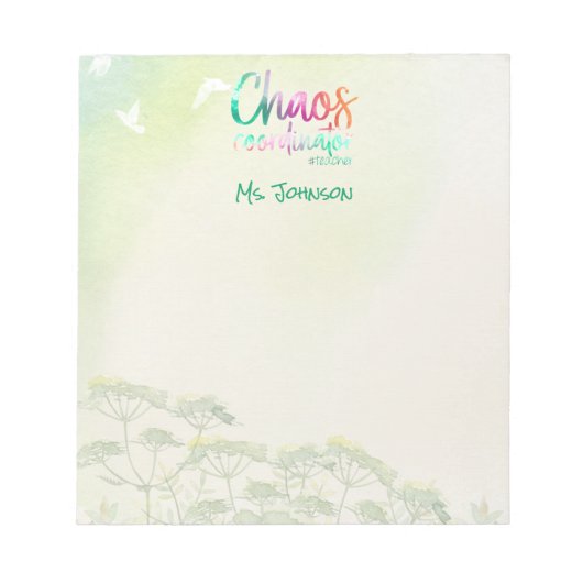 Funny Teacher Gift Chaos Koordinator Personalisier Notizblock (Vorderseite)
