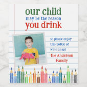 Funny Teacher Gift Wine Bottle Label  Weinetikett (Einzelnes Label)