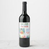 Funny Teacher Gift Wine Bottle Label  Weinetikett (Vorderseite)