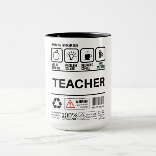 Funny Teacher Handling Information Tasse (Zentrum)