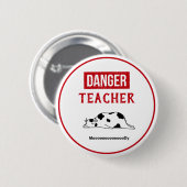 Funny Teacher in Bad Mood Button (Vorne & Hinten)