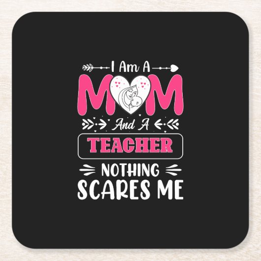 Funny Teacher Mama, Lehrerin Mama Funny Rechteckiger Pappuntersetzer (Vorderseite)