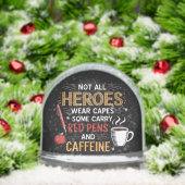 Funny Teacher Not All Heroes Wear Capes Coffee Schneekugeln (Weihnachten)